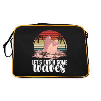 Surfer Retro Surfing Hawaii Shaka Moniteur de surf - Sac Retro - noir/or - Dos