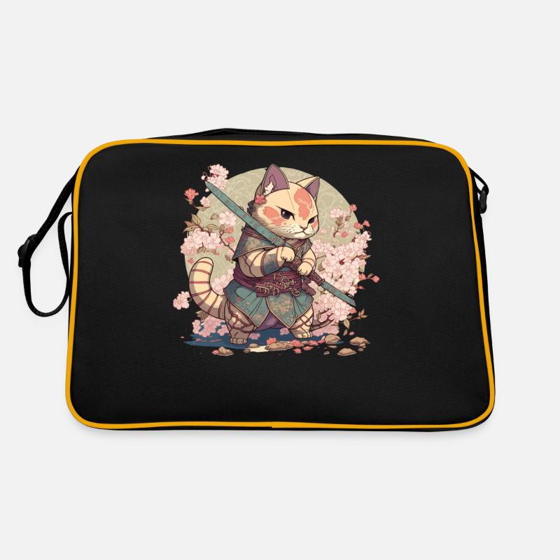 Chat Samouraï Kawaii Chat Ninja Japonais Sac Retro