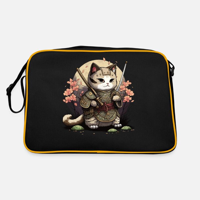 Chat Samouraï Kawaii Chat Ninja Japonais Sac Retro