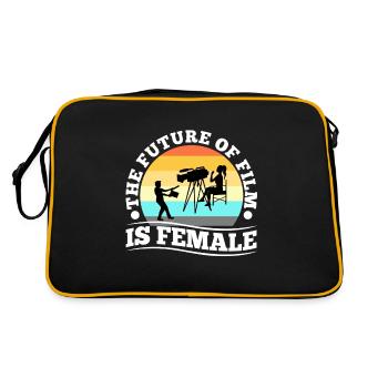 The Future Of Film Is Female - Retro Tasche - Schwarz/Gold - Hinten