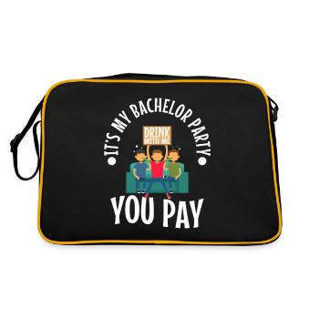 C’est mon enterrement de vie de garçon avec moi vous payez - Sac Retro - noir/or - Dos