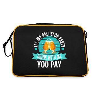 C’est mon enterrement de vie de garçon avec moi vous payez - Sac Retro - noir/or - Dos