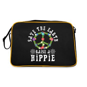 Save The Earth Raise A Hippie - Retro Bag - black/gold - Back