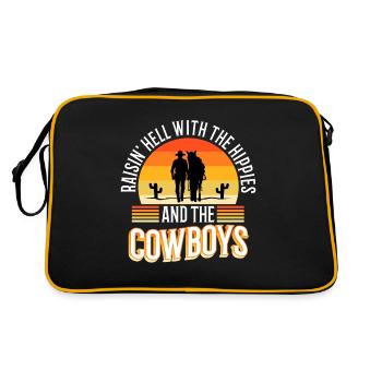 Raisin' Hell With The Hippies And The Cowboys - Retro Tasche - Schwarz/Gold - Hinten