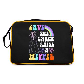 Save The Earth Raise A Hippie - Retro Bag - black/gold - Back