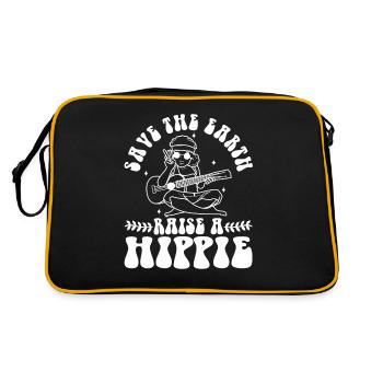 Save The Earth Raise A Hippie - Retro Bag - black/gold - Back
