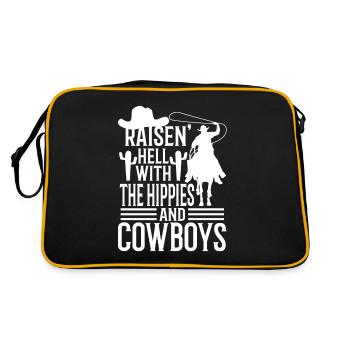 Raisin' Hell With The Hippies And The Cowboys - Retro Tasche - Schwarz/Gold - Hinten