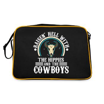 Raisin' Hell With The Hippies And The Cowboys - Retro Tasche - Schwarz/Gold - Hinten