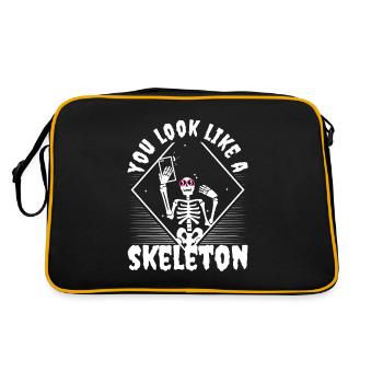 You look good as skeleton - Retro Tasche - Schwarz/Gold - Hinten