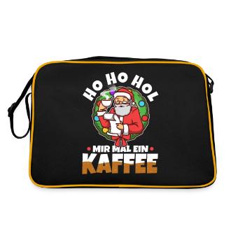 Ho Ho Hol mir mal ein Kaffee - Retro Tasche - Schwarz/Gold - Hinten