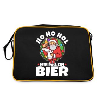 Ho Ho Hol mir mal ein Bier - Retro Tasche - Schwarz/Gold - Hinten