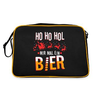 Ho Ho Hol mir mal ein Bier - Retro Tasche - Schwarz/Gold - Hinten