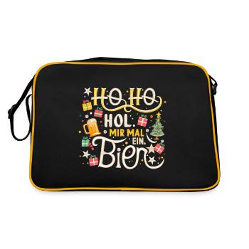 Ho Ho Hol mir mal ein Bier - Retro Tasche - Schwarz/Gold - Hinten