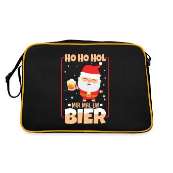 Ho Ho Hol mir mal ein Bier - Retro Tasche - Schwarz/Gold - Hinten