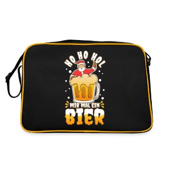 Ho Ho Hol mir mal ein Bier - Retro Tasche - Schwarz/Gold - Hinten