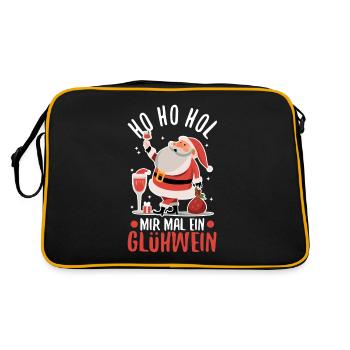 Ho Ho Hol mir mal ein Glühwein - Retro Tasche - Schwarz/Gold - Hinten