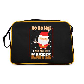 Ho Ho Hol mir mal ein Kaffee - Retro Tasche - Schwarz/Gold - Hinten