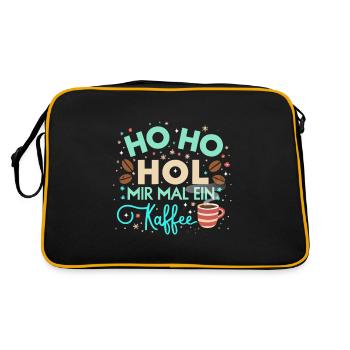 Ho Ho Hol mir mal ein Kaffee - Retro Tasche - Schwarz/Gold - Hinten