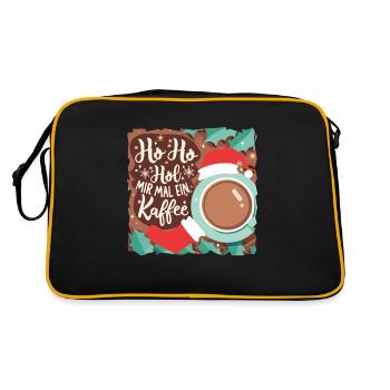 Ho Ho Hol mir mal ein Kaffee - Retro Tasche - Schwarz/Gold - Hinten