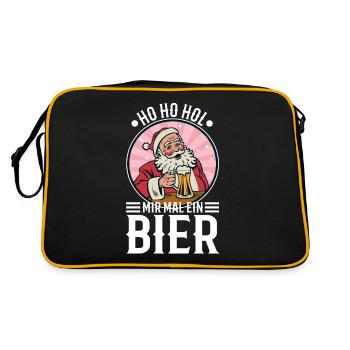 Ho Ho Hol mir mal ein Bier - Retro Tasche - Schwarz/Gold - Hinten
