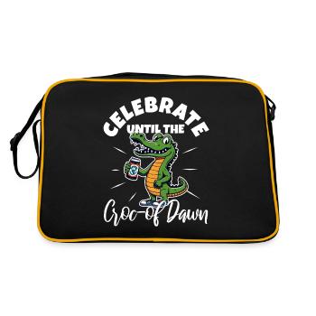 Celebrate until the croc-of dawn - Retro Bag - black/gold - Back
