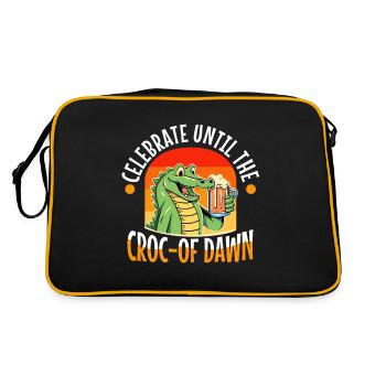 Celebrate until the croc-of dawn - Retro Bag - black/gold - Back