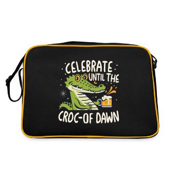 Celebrate until the croc-of dawn - Retro Bag - black/gold - Back