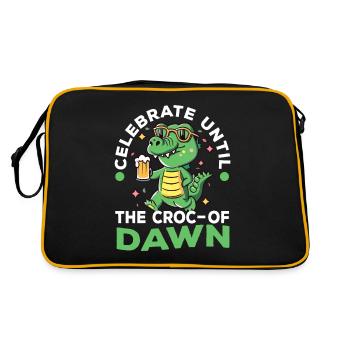 Celebrate until the croc-of dawn - Retro Bag - black/gold - Back