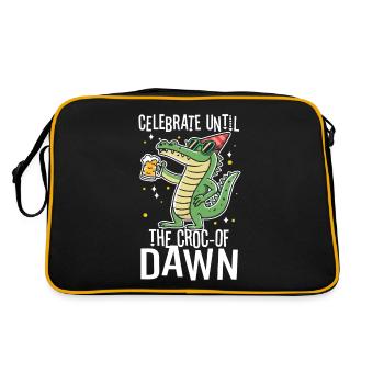 Celebrate until the croc-of dawn - Retro Bag - black/gold - Back