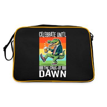 Celebrate until the croc-of dawn - Retro Bag - black/gold - Back
