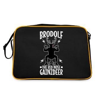 Brodolf The Red Nose Gainzdeer - Retro Tasche - Schwarz/Gold - Hinten