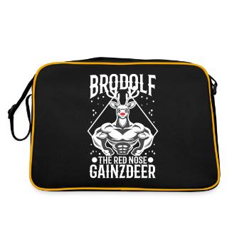 Brodolf The Red Nose Gainzdeer - Retro Tasche - Schwarz/Gold - Hinten
