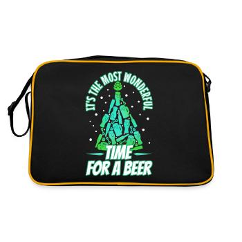 It's the most Wonderful time for a Beer - Retro Tasche - Schwarz/Gold - Hinten