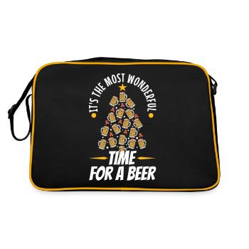 It's the most Wonderful time for a Beer - Retro Tasche - Schwarz/Gold - Hinten