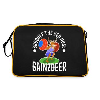 Brodolf The Red Nose Gainzdeer - Retro Tasche - Schwarz/Gold - Hinten
