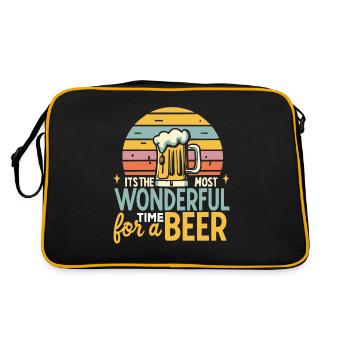 It's the most Wonderful time for a Beer - Retro Tasche - Schwarz/Gold - Hinten