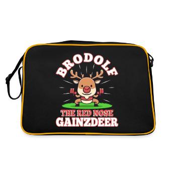 Brodolf The Red Nose Gainzdeer - Retro Tasche - Schwarz/Gold - Hinten