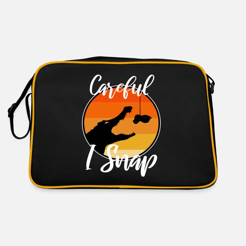 Careful i snap alligator Retro Tasche