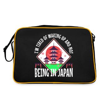 Im tired of waking up and not being in japan - Retro Bag - black/gold - Back