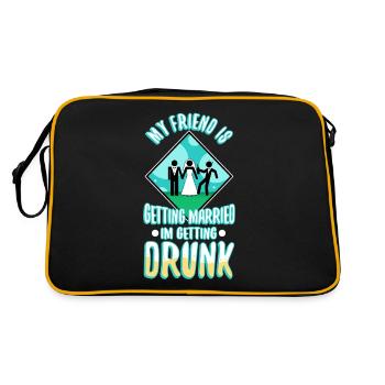 My friend is getting married, im getting drunk - Retro Bag - black/gold - Back