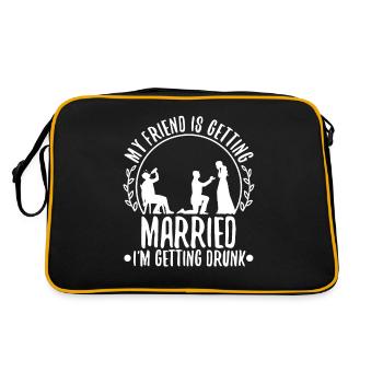 My friend is getting married, im getting drunk - Retro Bag - black/gold - Back