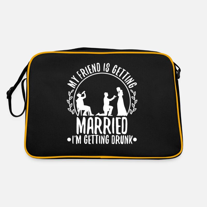 My friend is getting married, im getting drunk Retro Bag
