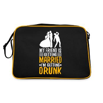 My friend is getting married, im getting drunk - Retro Bag - black/gold - Back