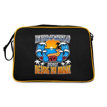 Im tired of waking up and not being in Maui - Retro Bag - black/gold - Back