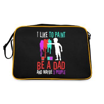 J’aime peindre être un papa et peut-être 3 personnes - Sac Retro - noir/or - Dos