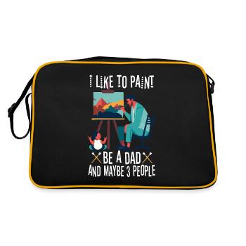 J’aime peindre être un papa et peut-être 3 personnes - Sac Retro - noir/or - Dos