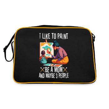 J’aime peindre être une maman et peut-être 3 personnes - Sac Retro - noir/or - Dos