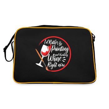 Je préfère peindre et boire du vin en ce moment - Sac Retro - noir/or - Dos