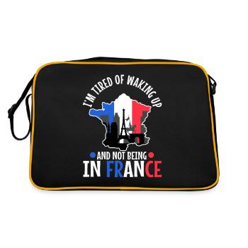 Im tired of waking up and not being in France - Retro Bag - black/gold - Back