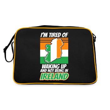 Im tired of waking up and not being in Ireland - Retro Bag - black/gold - Back